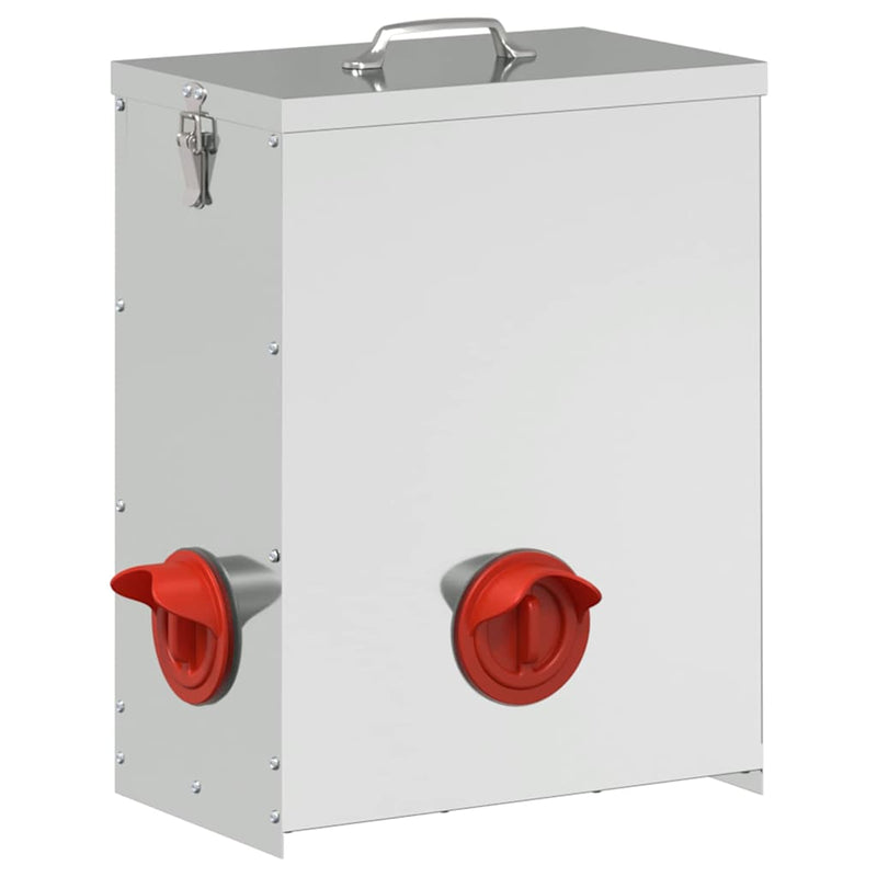 vidaXL Csirke etető 2 pcs Ezüst 32,5 x 20,5 x 43 cm Horganyzott acél