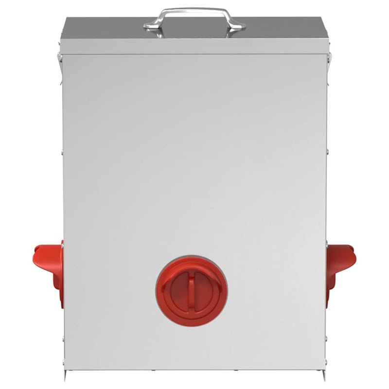 vidaXL Csirke etető 2 pcs Ezüst 32,5 x 20,5 x 43 cm Horganyzott acél