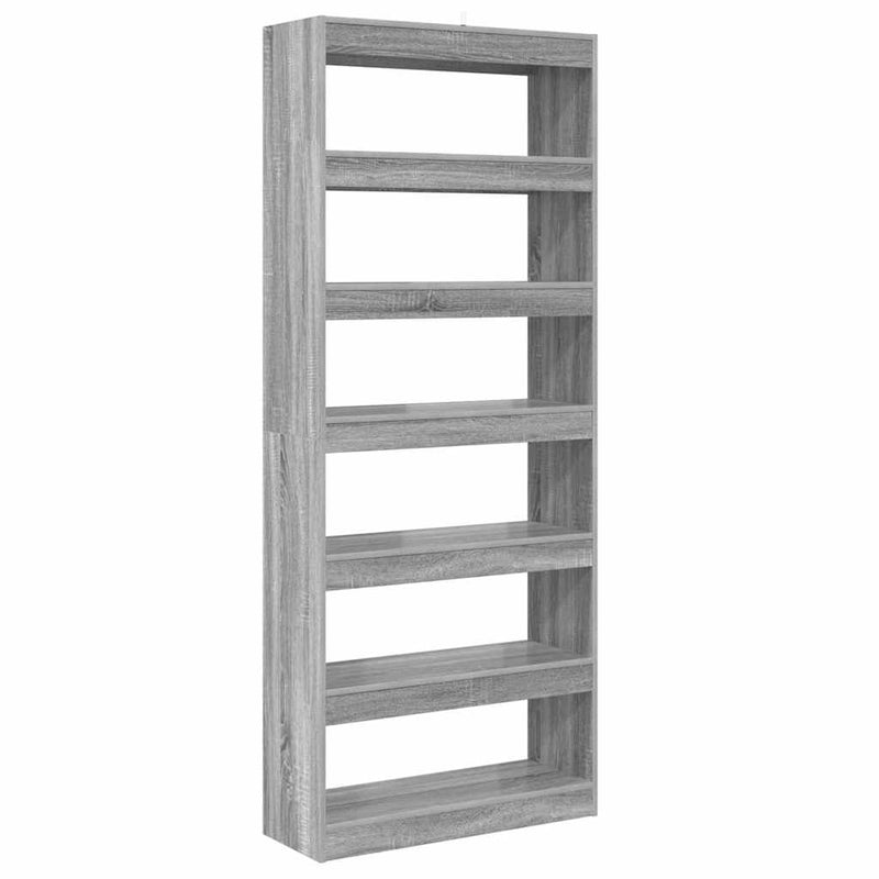 vidaXL Könyvszekrény polcokkal Szürke sonoma 80 x 30 x 198 cm Faanyag