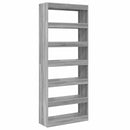 vidaXL Könyvespolc polcokkal Szürke Sonoma 80 x 30 x 198 cm Faanyag