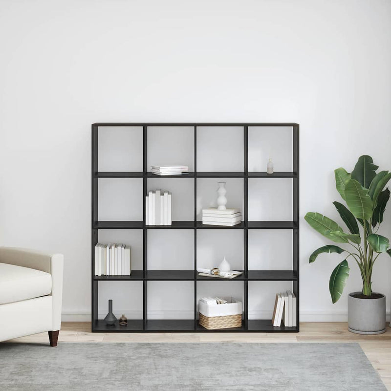 vidaXL Könyvespolc Musta tammi 137.5 x 29 x 137.5 cm Faanyag