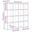 vidaXL Könyvespolc Fekete tölgy 137,5 x 29 x 137,5 cm Faanyag