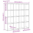 vidaXL Könyvespolc Fekete tölgy 137,5 x 29 x 137,5 cm Faanyag