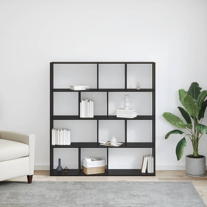 vidaXL Könyvespolc Musta tammi 132 x 29 x 141.5 cm Faanyag