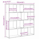 vidaXL Könyvespolc Musta tammi 132 x 29 x 141.5 cm Faanyag