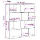 vidaXL Könyvespolc Fekete tölgy 132 x 29 x 141,5 cm Faanyag
