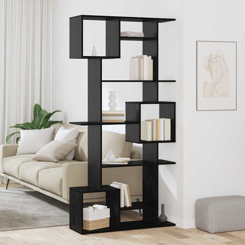vidaXL Könyvespolc Musta tammi 92 x 29 x 188 cm Faanyag