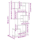 vidaXL Könyvespolc Musta tammi 92 x 29 x 188 cm Faanyag