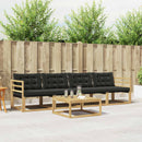 vidaXL Kültéri kanapé szett 5 pcs Fehér és Fekete 79 x 79 x 37 cm