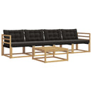 vidaXL Kültéri kanapé szett 5 pcs Fehér és Fekete 79 x 79 x 37 cm