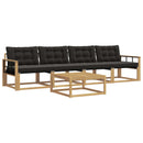 vidaXL Kültéri kanapé szett 5 pcs Fehér és Fekete 79 x 79 x 37 cm