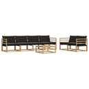 vidaXL Kültéri kanapé szett 7 pcs Fehér és Fekete 79 x 79 x 37 cm