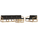 vidaXL Kültéri kanapé szett 7 pcs Fehér és Fekete 79 x 79 x 37 cm