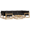 vidaXL Kültéri kanapé szett 7 pcs Fehér és Fekete 79 x 79 x 37 cm