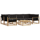 vidaXL Kültéri kanapé szett 7 pcs Fehér és Fekete 79 x 79 x 37 cm
