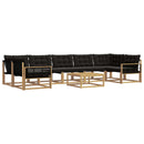 vidaXL Kültéri kanapé szett 8 pcs Fehér és Fekete 79 x 79 x 37 cm