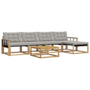 vidaXL Kültéri kanapé szett 6 db Fehér és Világosszürke
