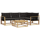 vidaXL Kültéri kanapé szett 5 pcs Fehér és Fekete 79 x 79 x 37 cm