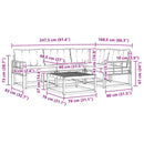 vidaXL Kültéri kanapé szett 5 pcs Fehér és Fekete 79 x 79 x 37 cm