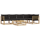 vidaXL Kültéri kanapé szett 6 pcs Fehér és Fekete 79 x 79 x 37 cm