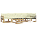 vidaXL Kültéri kanapé szett 6 pcs Fehér és Krém színű 79 x 79 x 37 cm