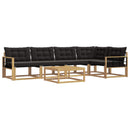 vidaXL Kültéri kanapé szett 6 pcs Fehér és Fekete 79 x 79 x 37 cm