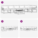 vidaXL Kültéri kanapé szett 7 db Fehér és Fekete
