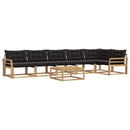 vidaXL Kültéri kanapé szett 7 pcs Fehér és Fekete 79 x 79 x 37 cm