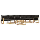 vidaXL Kültéri kanapé szett 7 pcs Fehér és Fekete 79 x 79 x 37 cm
