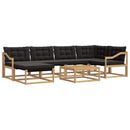 vidaXL Kültéri kanapé szett 7 pcs Fehér és Fekete 79 x 79 x 37 cm