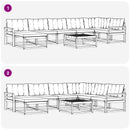 vidaXL Kültéri kanapé szett 8 pcs Fehér és Fekete 79 x 79 x 37 cm