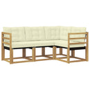 vidaXL Kültéri kanapé szett párnával 4 pcs Fehér és Krém színű