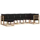 vidaXL Kültéri kanapé szett párnával 7 pcs Fehér és Fekete