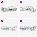 vidaXL Kültéri kanapé szett 10 db Fehér és Bézs