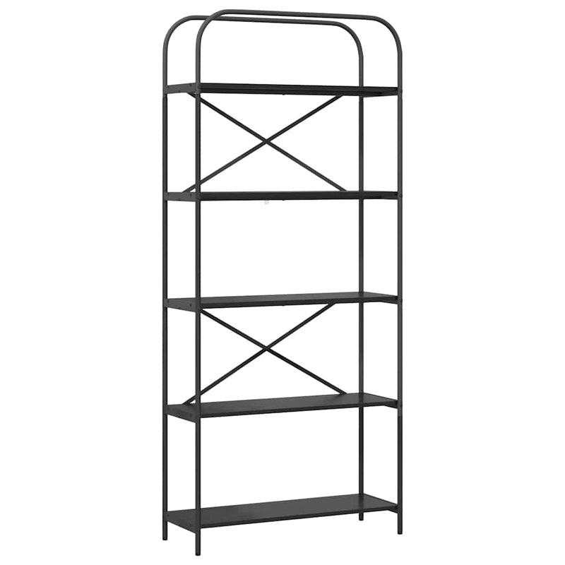 vidaXL Könyvespolc Musta tammi 80 x 30 x 183 cm Faanyag