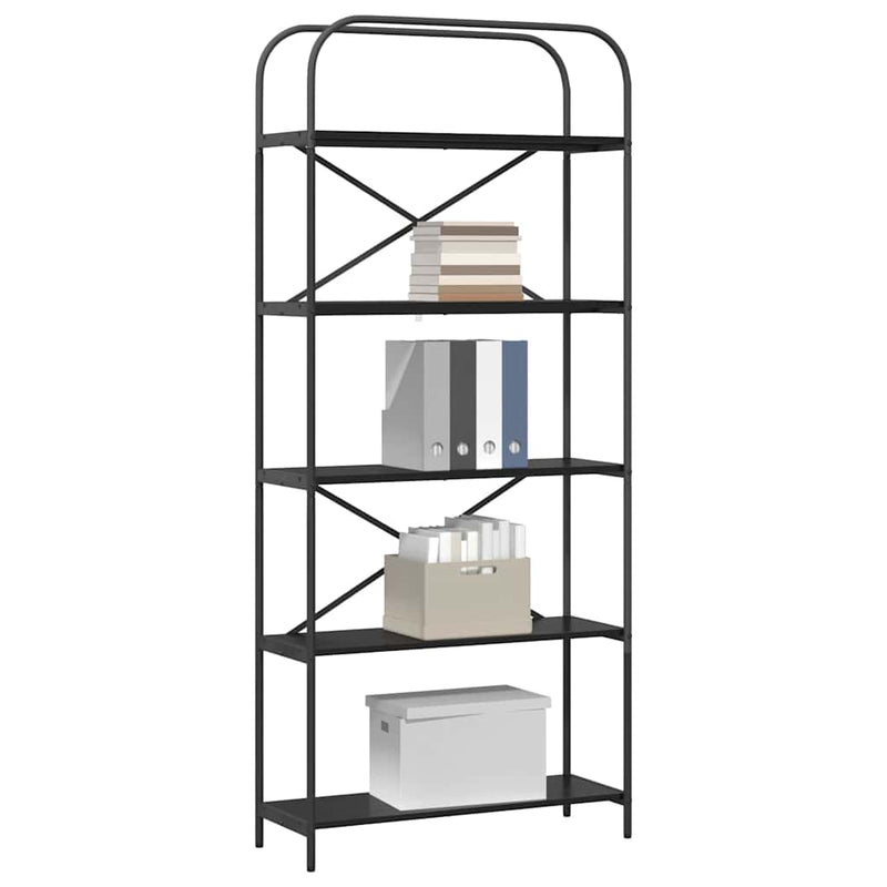 vidaXL Könyvespolc Musta tammi 80 x 30 x 183 cm Faanyag