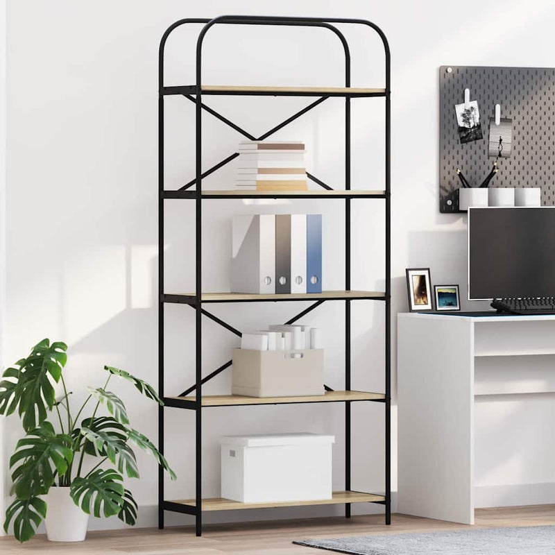 vidaXL Könyvespolc sonoma tölgy 80 x 30 x 183 cm Faanyag