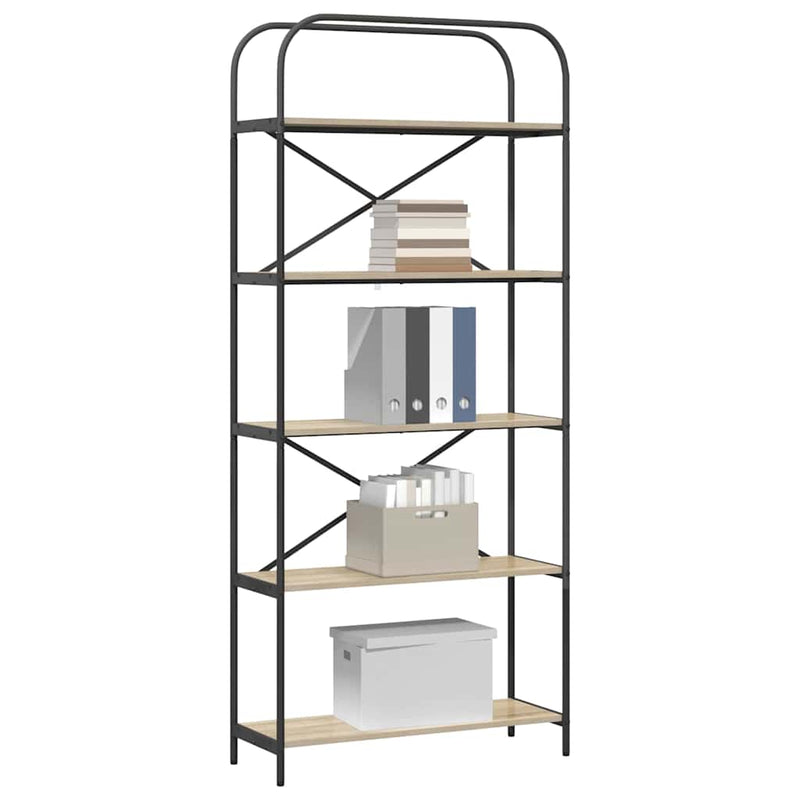 vidaXL Könyvespolc sonoma tölgy 80 x 30 x 183 cm Faanyag