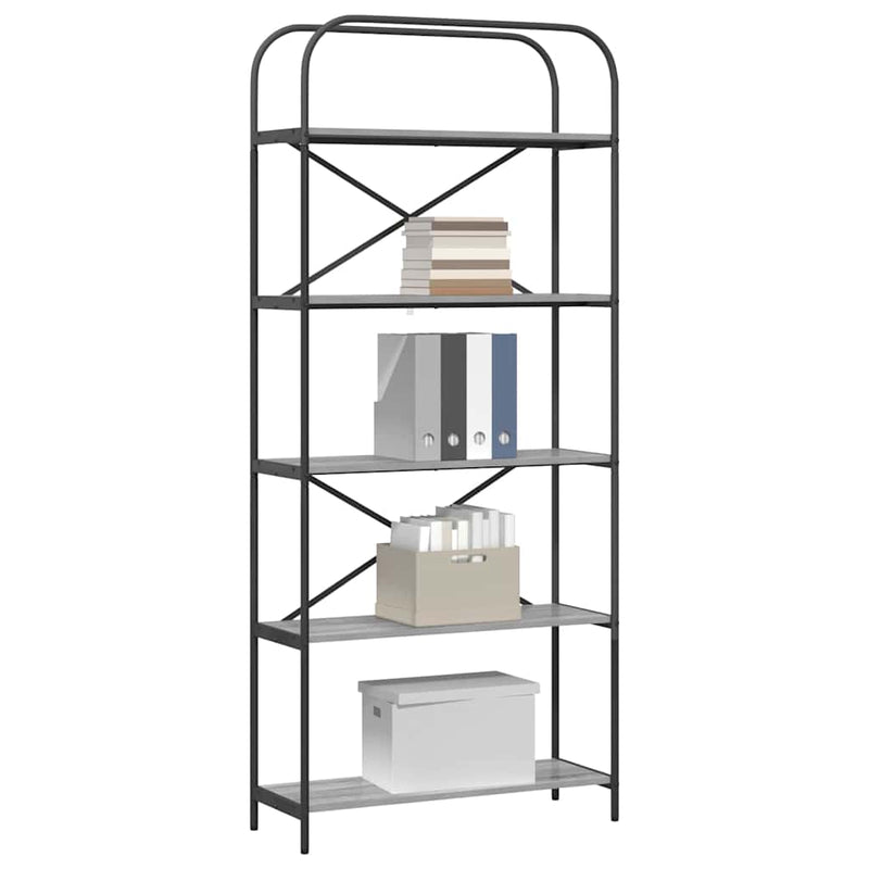 vidaXL Könyvespolc Szürke sonoma 80 x 30 x 183 cm Faanyag