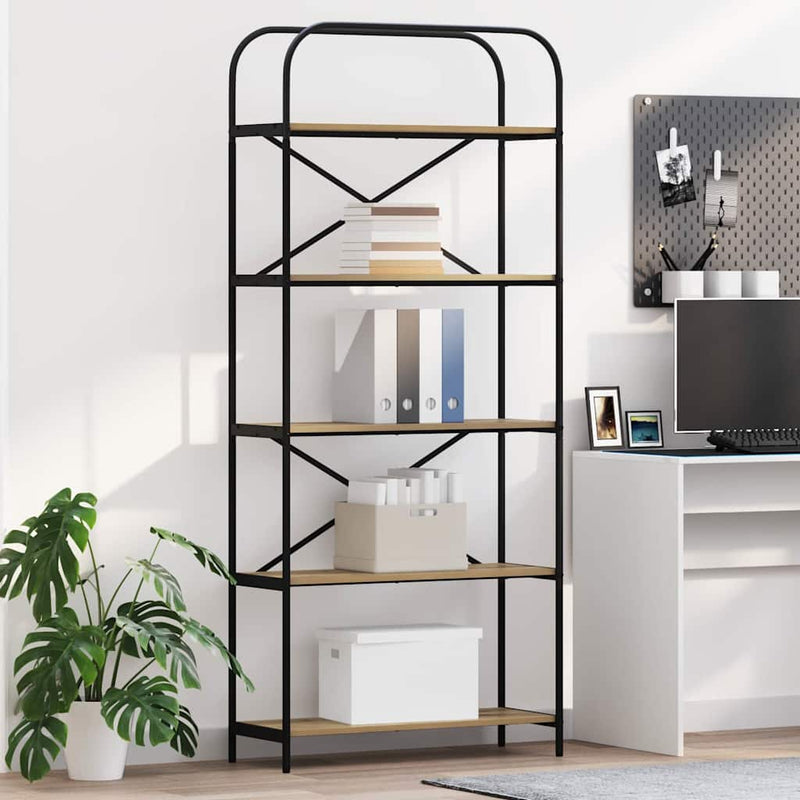 vidaXL Könyvespolc kézműves tölgy 80 x 30 x 183 cm Faanyag