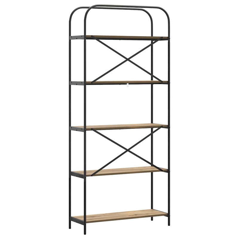 vidaXL Könyvespolc kézműves tölgy 80 x 30 x 183 cm Faanyag