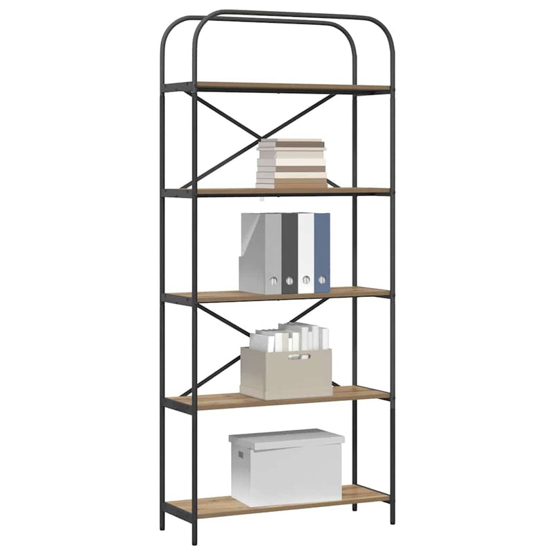 vidaXL Könyvespolc kézműves tölgy 80 x 30 x 183 cm Faanyag