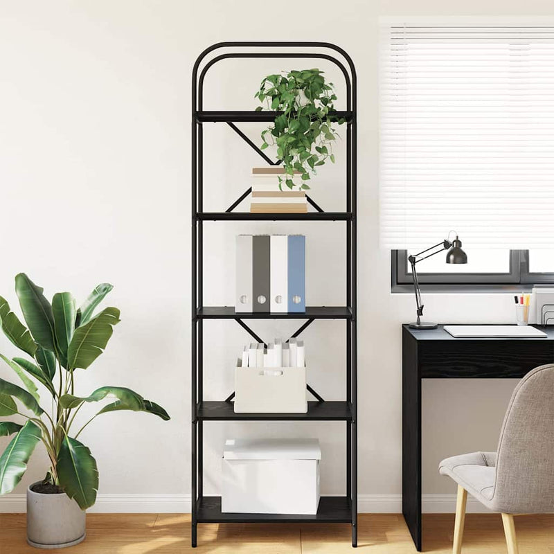 vidaXL Könyvespolc Musta tammi 60 x 30 x 183 cm Faanyag