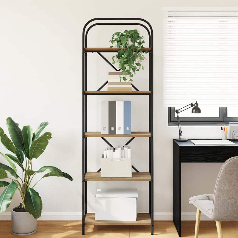 vidaXL Könyvespolc kézműves tölgy 60 x 30 x 183 cm Faanyag