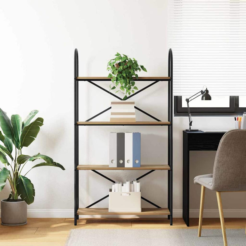 vidaXL Könyvespolc kézműves tölgy 80 x 30 x 146 cm Faanyag