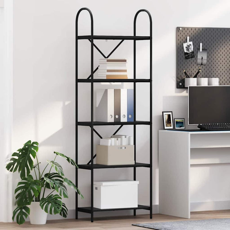 vidaXL Könyvespolc Musta tammi 60 x 30 x 183 cm Faanyag