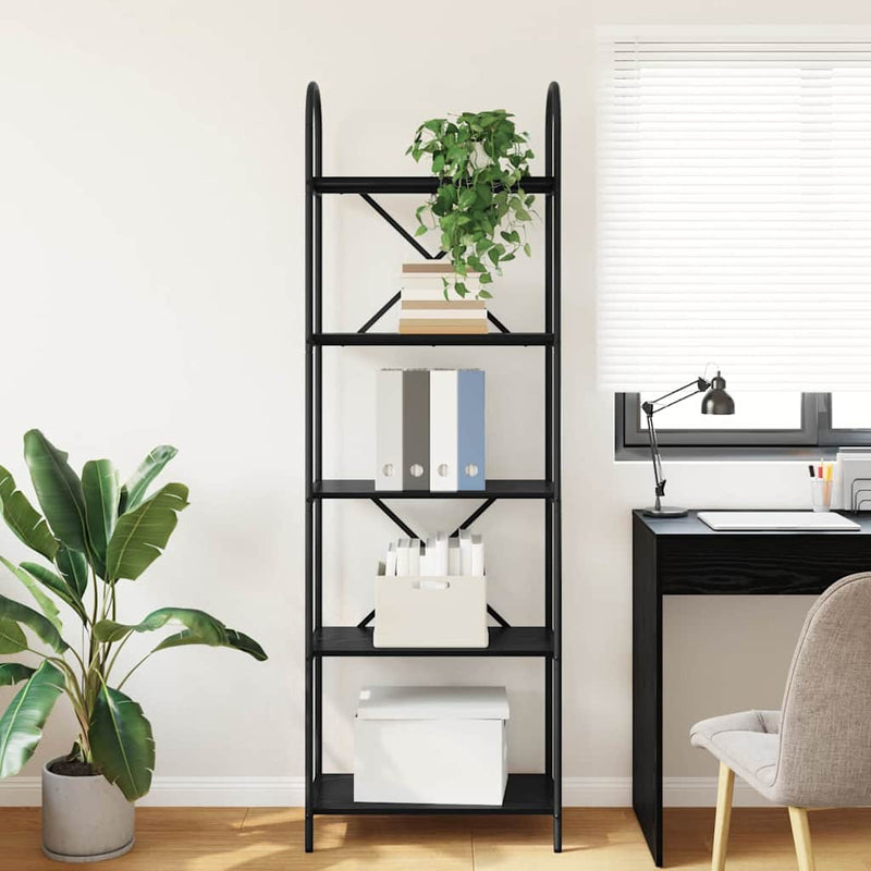 vidaXL Könyvespolc Musta tammi 60 x 30 x 183 cm Faanyag