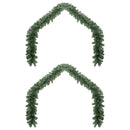 vidaXL Karácsonyi girlanda 2 pcs Zöld 20 m PVC