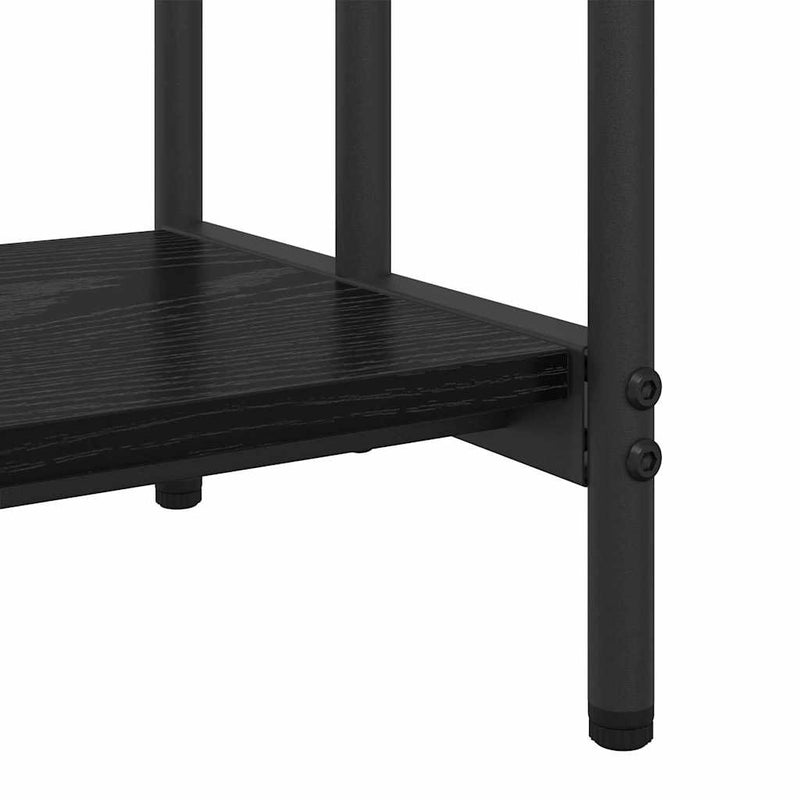 vidaXL Ruhaszárító polcokkal Musta tammi 90 x 30 x 100.5 cm Faanyag