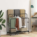 vidaXL Ruhaszárító polcokkal Musta tammi 90 x 30 x 100.5 cm Faanyag